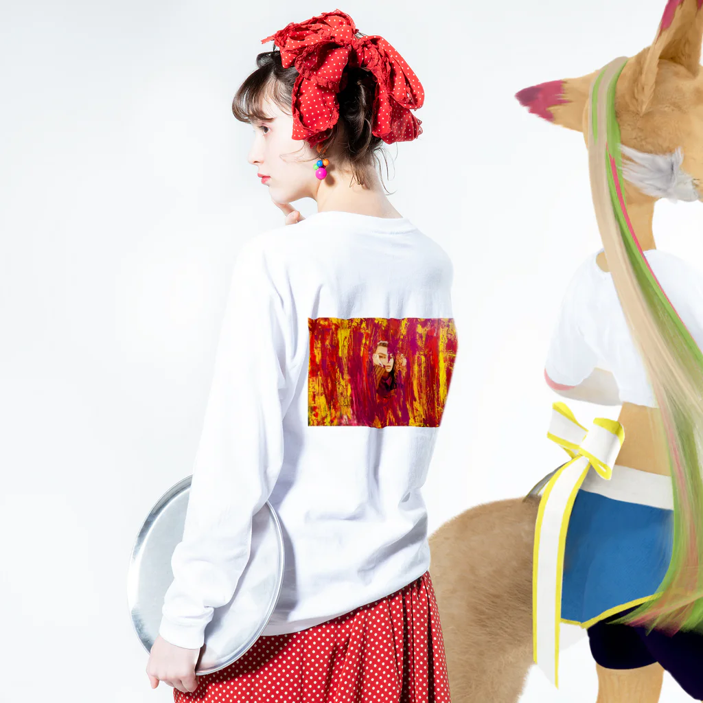 Margaret Paintingのyou sound like a song Long Sleeve T-Shirt :model wear (back, sleeve)