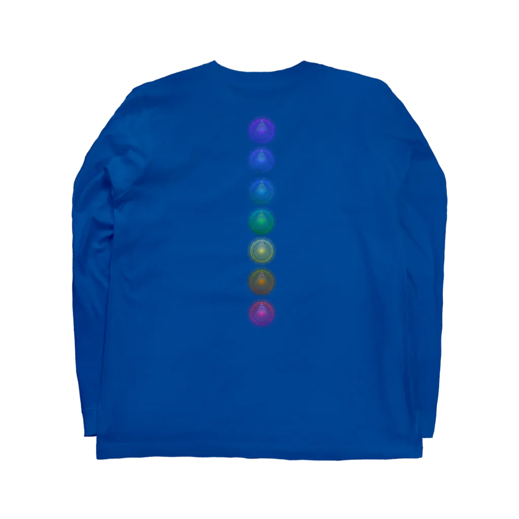 💖宇宙整体♪🌈♪こころからだチャンネル♪💖のseven  cakra COSMIC meditation ロングスリーブTシャツの裏面