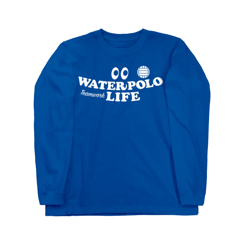 sports_tower スポーツタワーの水球・目玉・白・すいきゅう・WATER POLO・デザイン・Tシャツ・かっこいい・かわいい・男子・女子・ボール・スポーツ・巻き足・ハンドリング・出足・ドリブル・リターン・ワンタッチシュート・チームワーク Long Sleeve T-Shirt