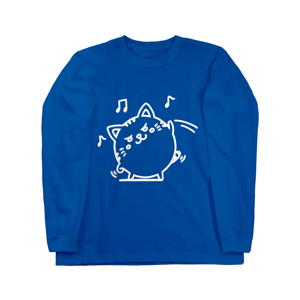 まるコロッ。の茶トラニャンコロまる・体操（線画：白バージョン） Long Sleeve T-Shirt