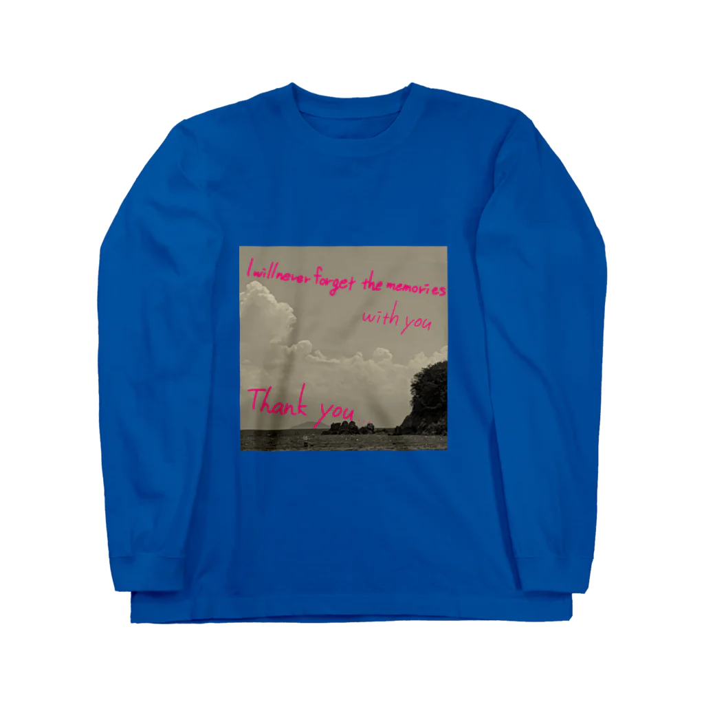 手描きのエトセトラの夏の思い出(英字) Long Sleeve T-Shirt