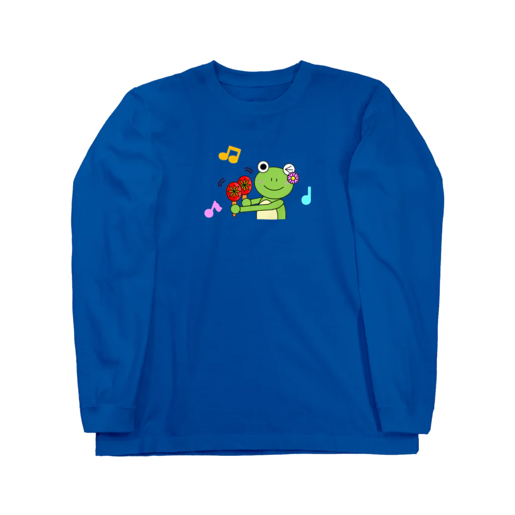 🐸かえるさんと仲間たち🐸のマラカスのかえるさん Long Sleeve T-Shirt