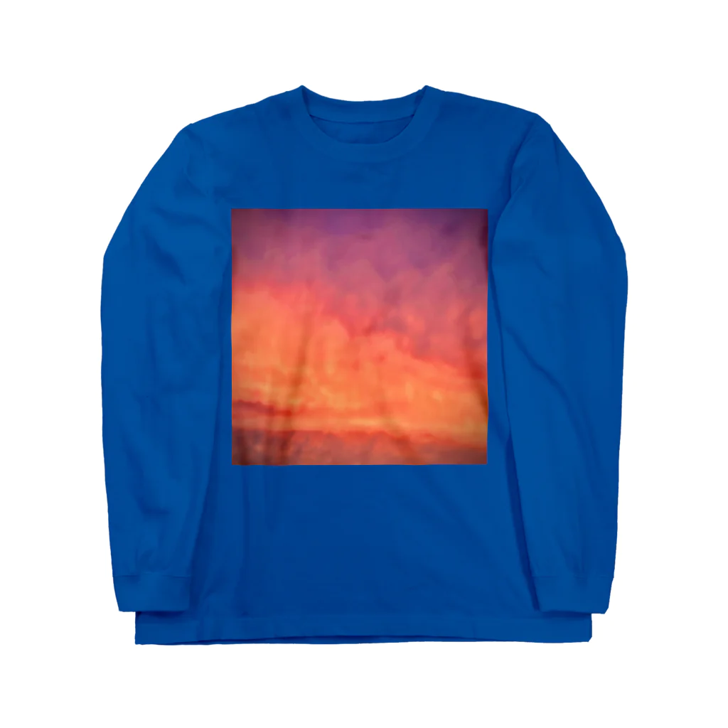 でおきしりぼ子の実験室の夕焼けすぎる雲-正方形 Long Sleeve T-Shirt