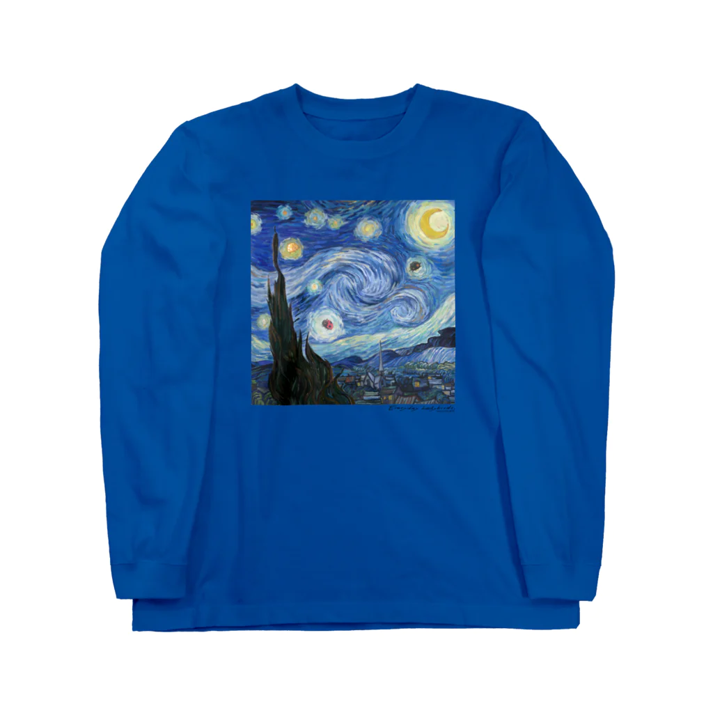 ノザキ-Nozakiの名画を楽しむてんとう虫〜渦を巻く絵画〜 Long Sleeve T-Shirt