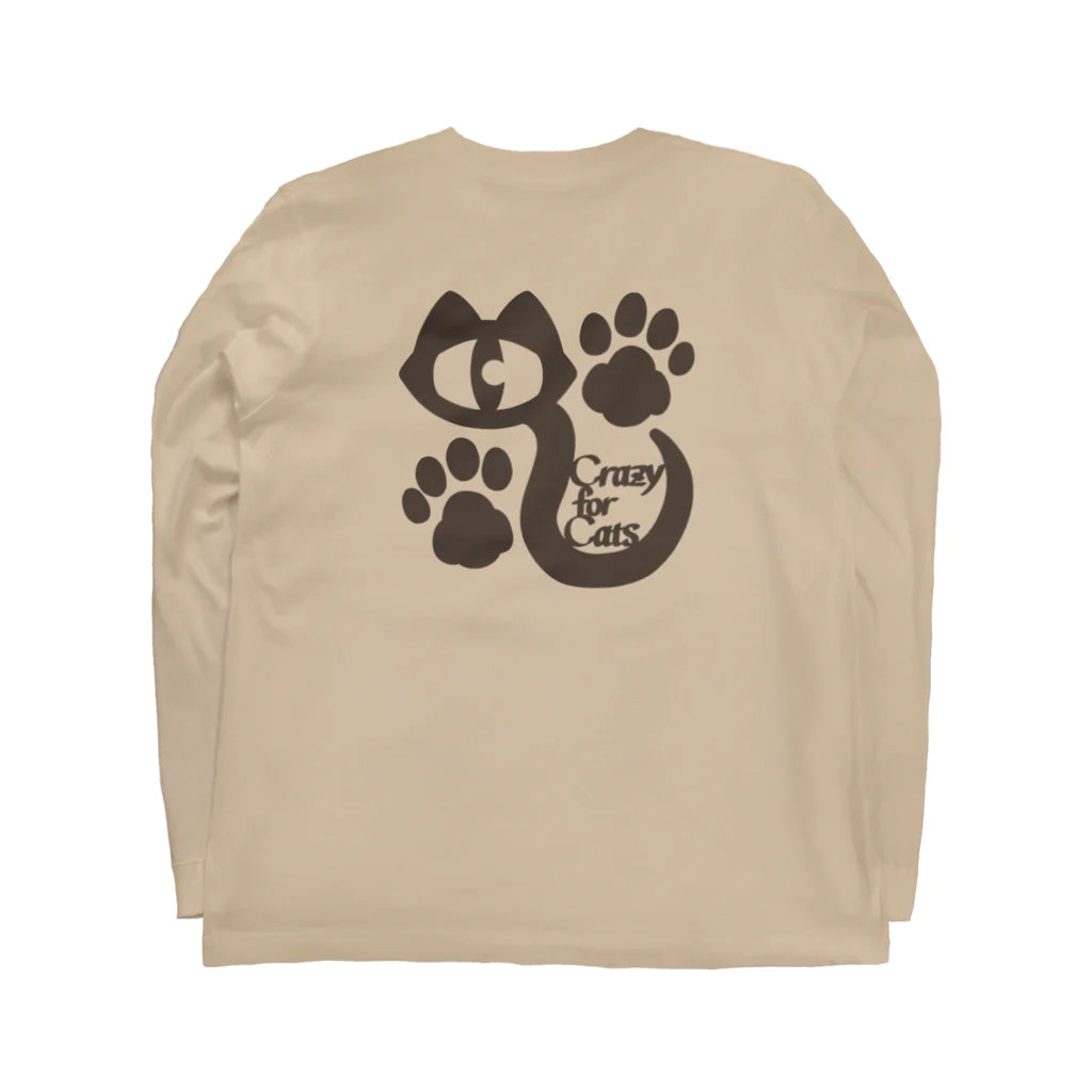 Charamaru Marketのシュール猫（Crazy for Cats） Long Sleeve T-Shirt :back