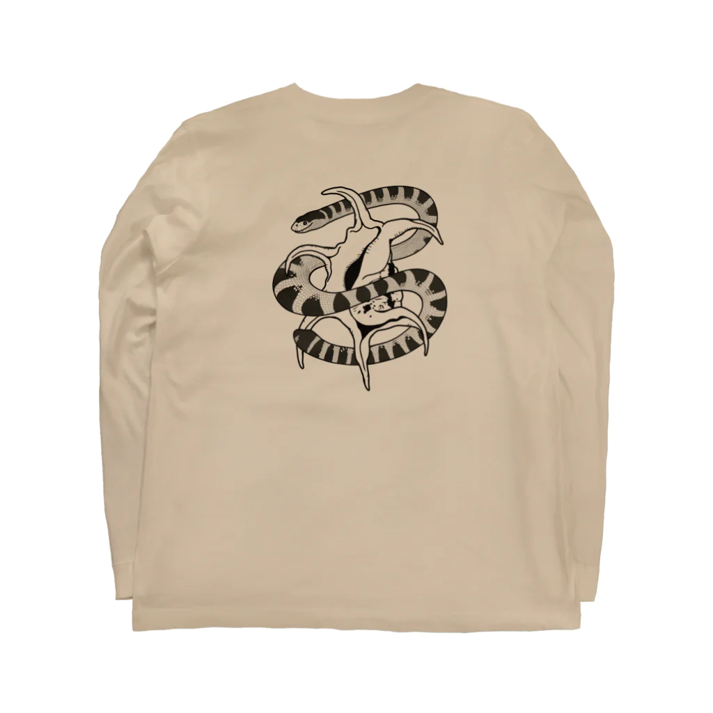 8m【アトリエvesii】のクロボシウミヘビとスイジガイ Long Sleeve T-Shirt :back