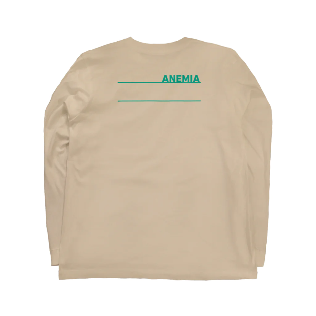 背中でアピールしてるのANEMIA 貧血 ロングスリーブTシャツの裏面