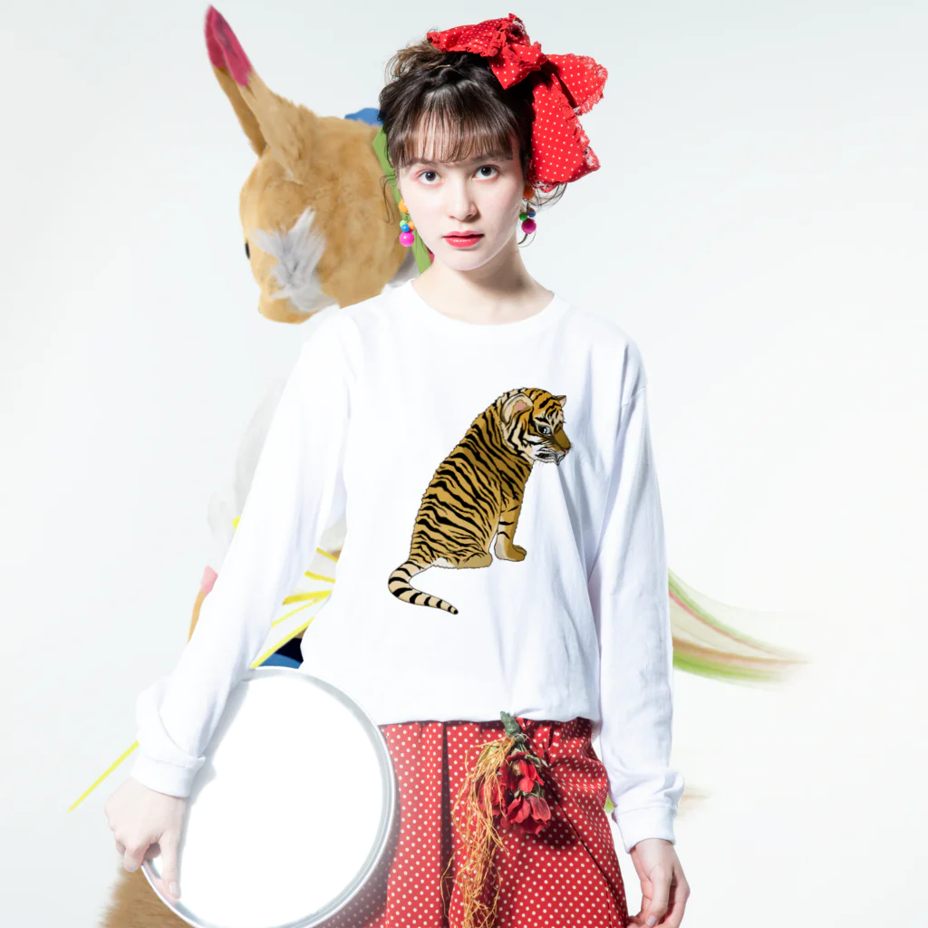 LalaHangeulの虎の子 ロングスリーブTシャツの着用イメージ(表面)