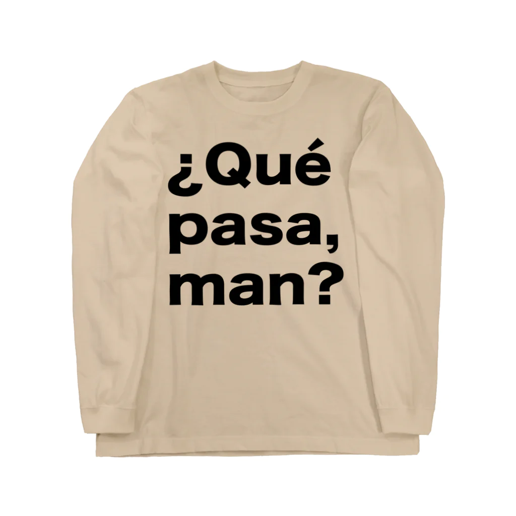 TシャツジャパンSUZURI店🇯🇵の¿Qué pasa,man?（ケパサメン）黒文字 ロングスリーブTシャツ