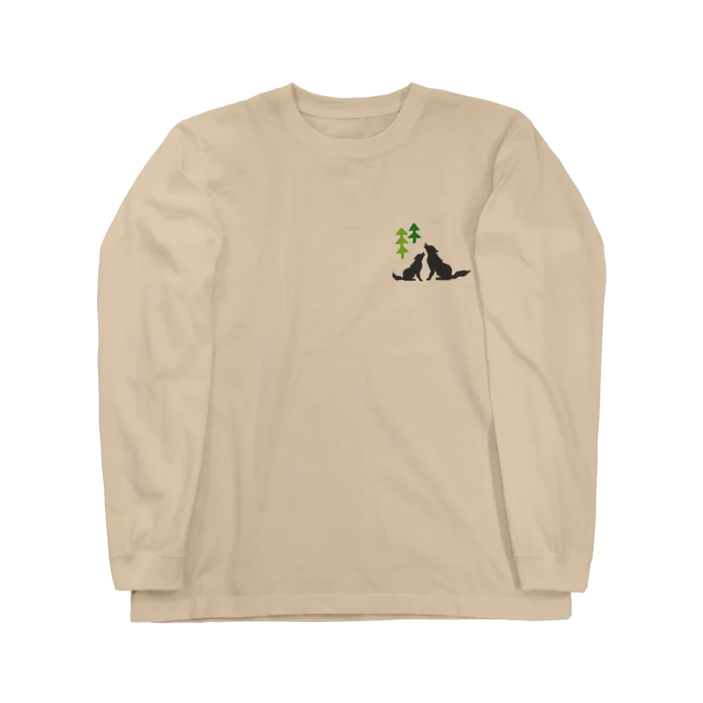 くろすけのオオカミと木 Long Sleeve T-Shirt