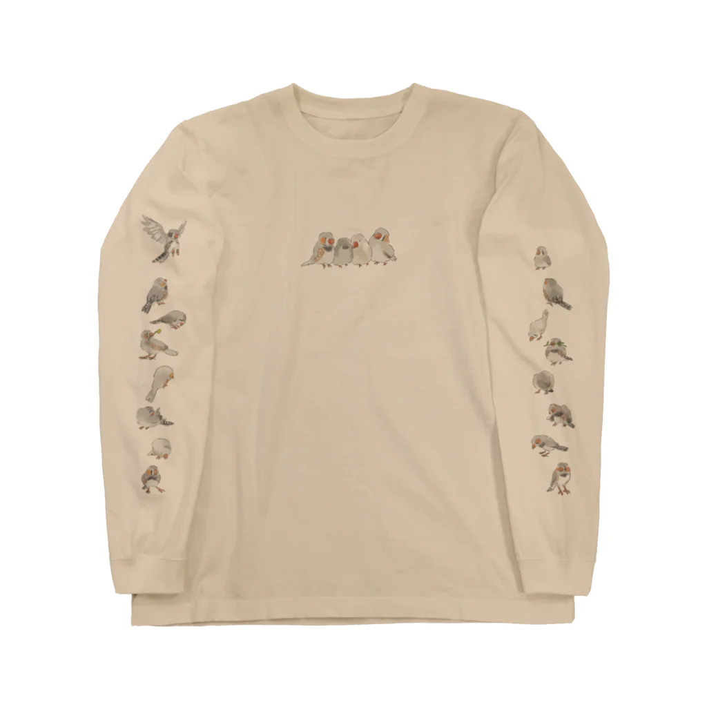 👻📗のキンカチョウ（袖にも） Long Sleeve T-Shirt