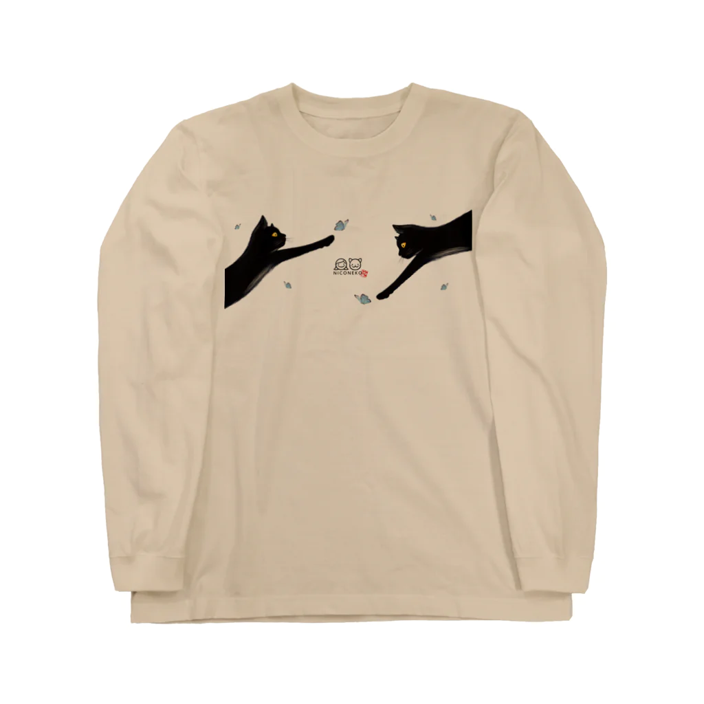 にこねこ【保護猫の保育園】のさえちゃんロングスリーブTシャツ Long Sleeve T-Shirt