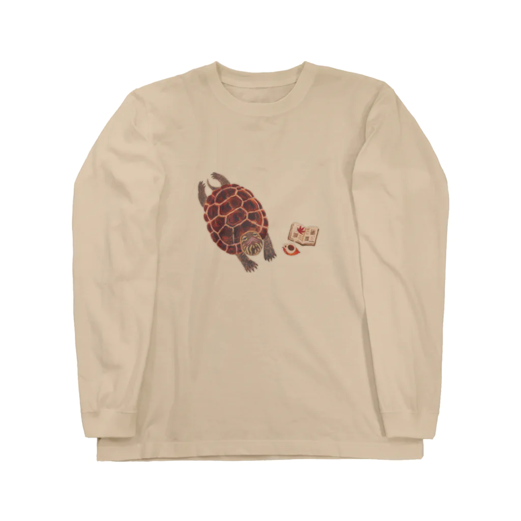 めろんぽっぷのお店だよの茜色みつけた、クサガメさん　 Long Sleeve T-Shirt