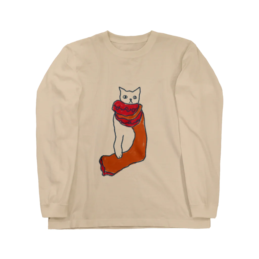 chubby the catのcat with a scarf Long Sleeve T-Shirt