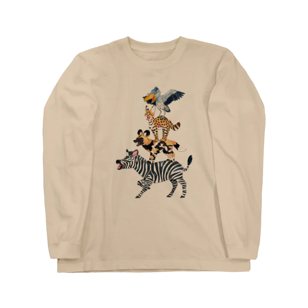 キクチミロのアフリカの音楽隊 淡色 Long Sleeve T-Shirt