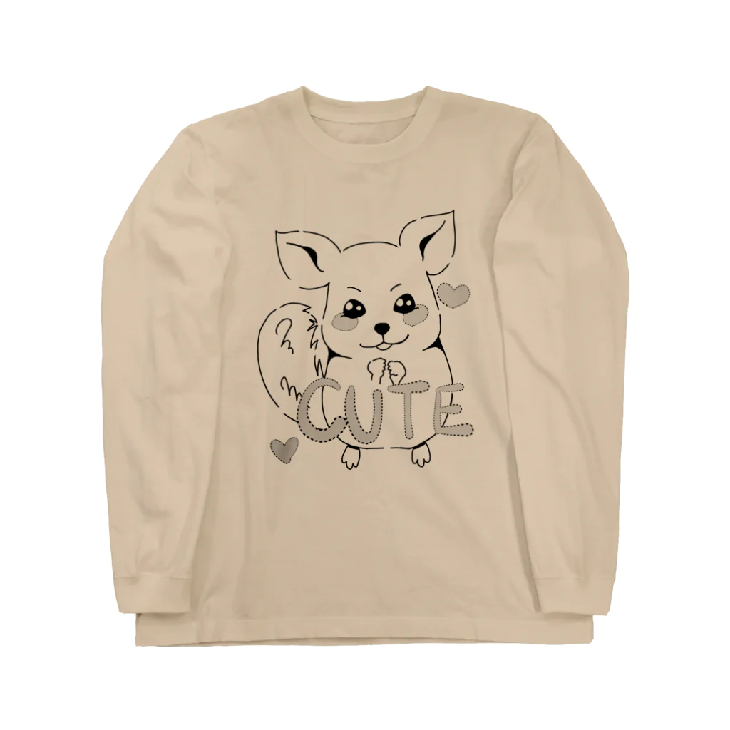 蟻ねずみ🐜🐁のキュートなチンチラくん ロングスリーブTシャツ