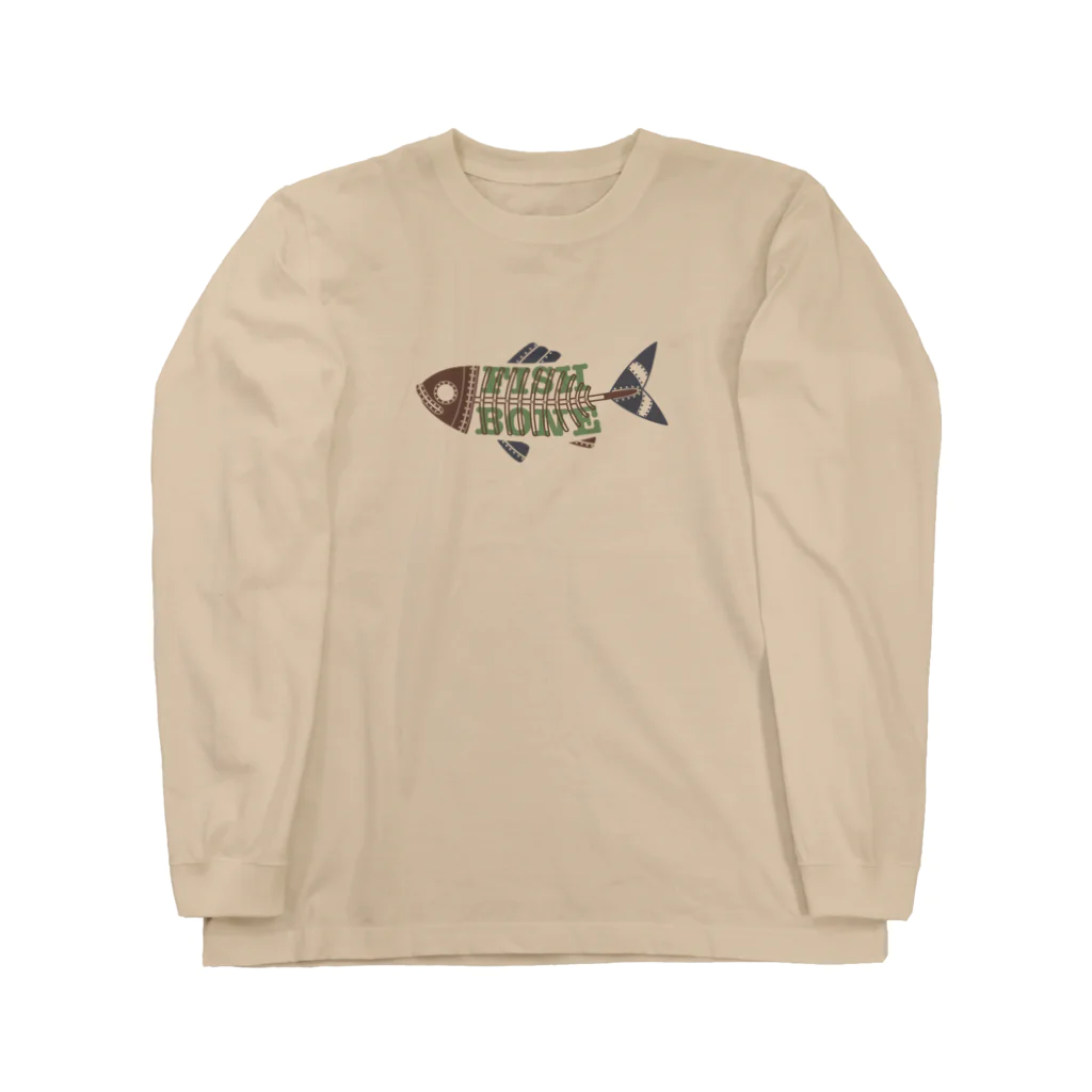 yuccoloの魚の骨 ロングスリーブTシャツ