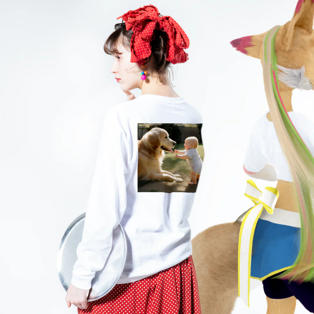 itokiwaレトリーバーのitokiwaレトリーバー ロングスリーブTシャツの着用イメージ(裏面・袖部分)