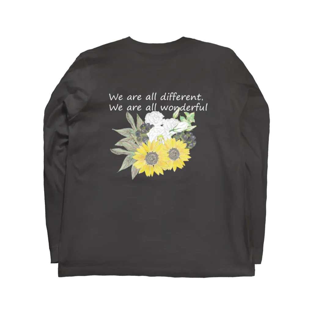 Manatsuの花を　wonderful ver. 濃い色 ロングスリーブTシャツの裏面