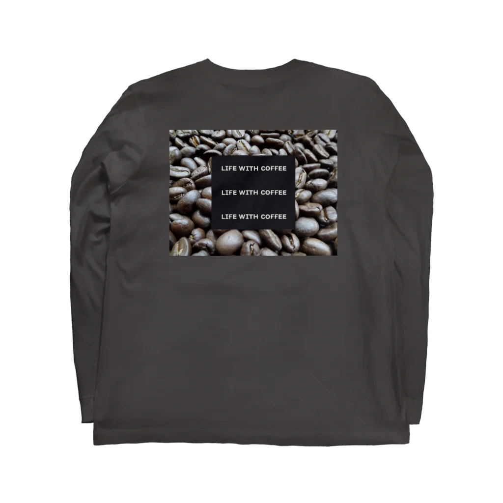 Y shop with coffeeのLife With Coffee Cacao Long Sleeve T-Shirt :back