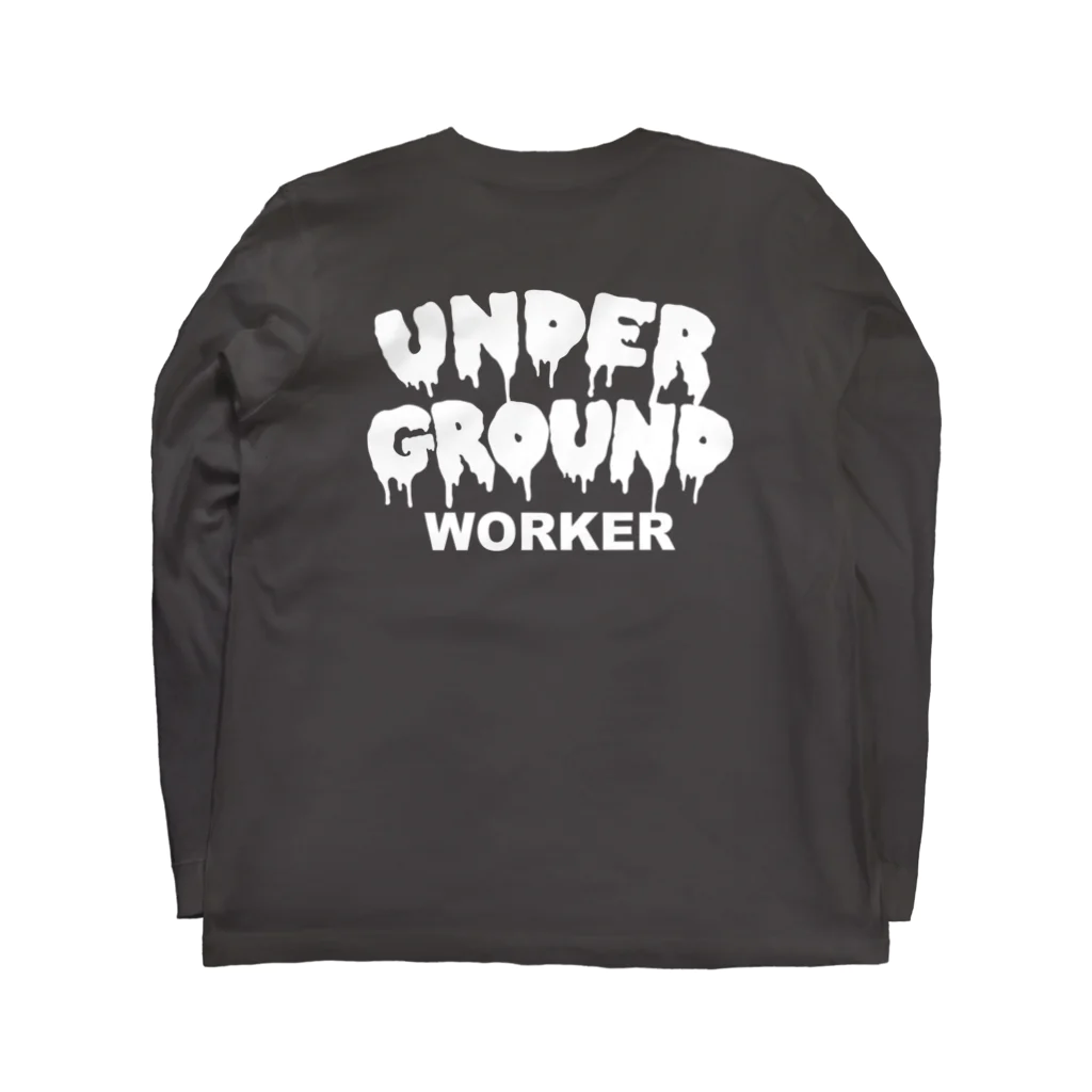 地下労働者GOODSストアのゲンドウねこロングTシャツ ロングスリーブTシャツの裏面