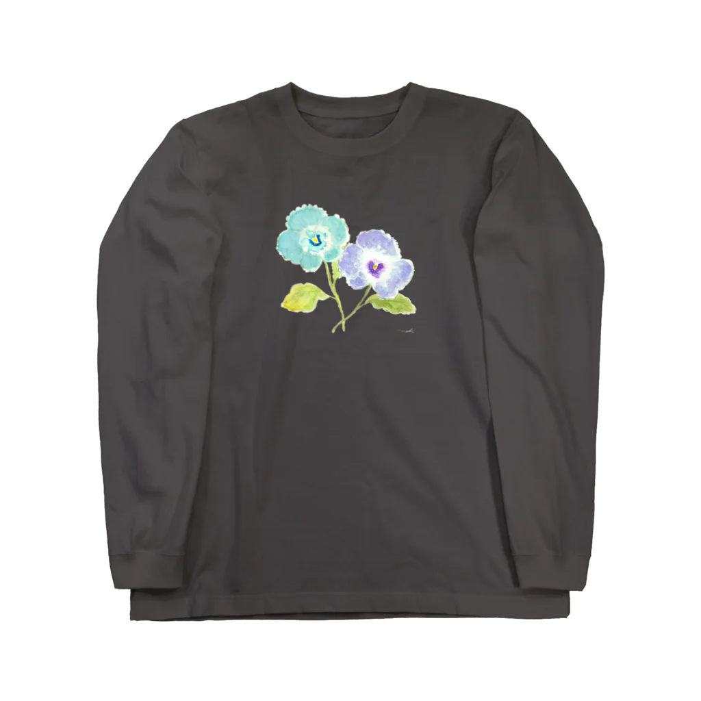 MAKIのパンジー（ブルー） Long Sleeve T-Shirt