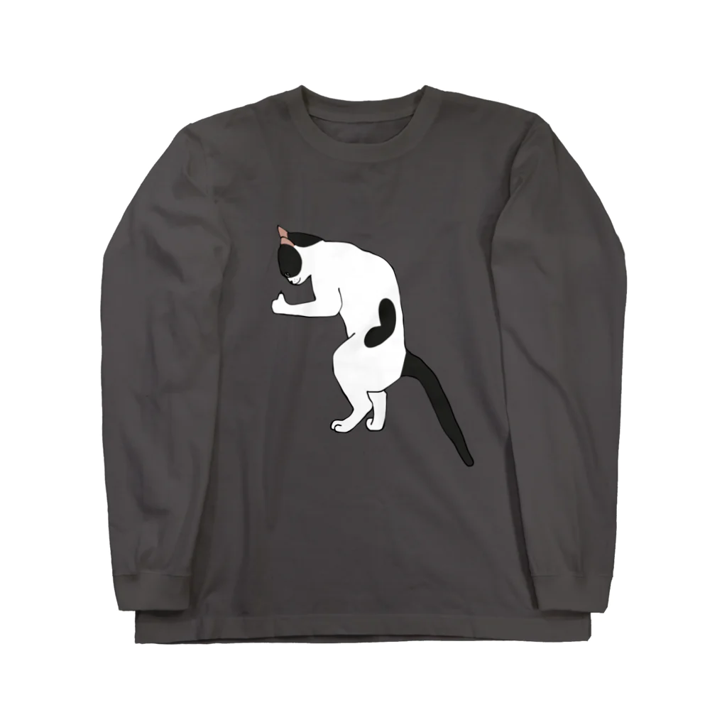 小鳥と映画館のグッドラックな猫 Long Sleeve T-Shirt