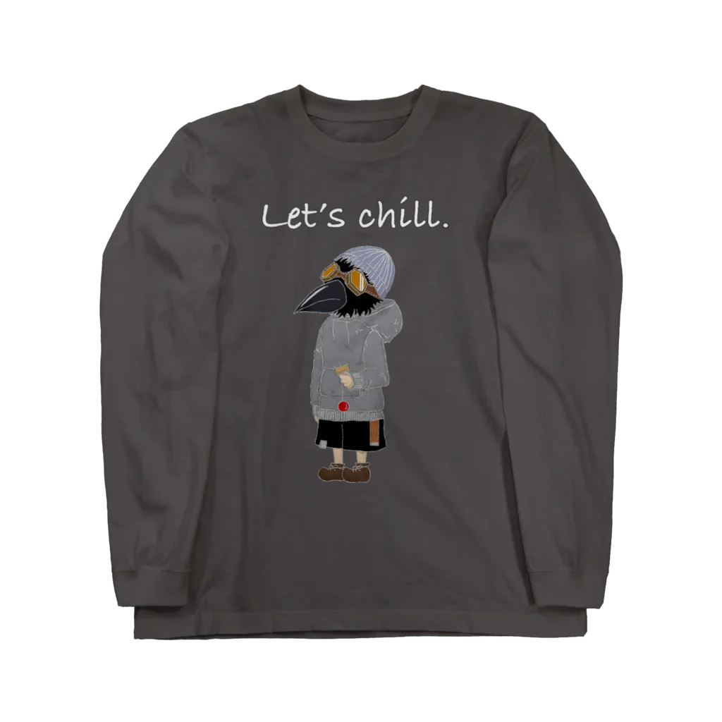 CrowのLet's chill.カラスくん ロングスリーブTシャツ