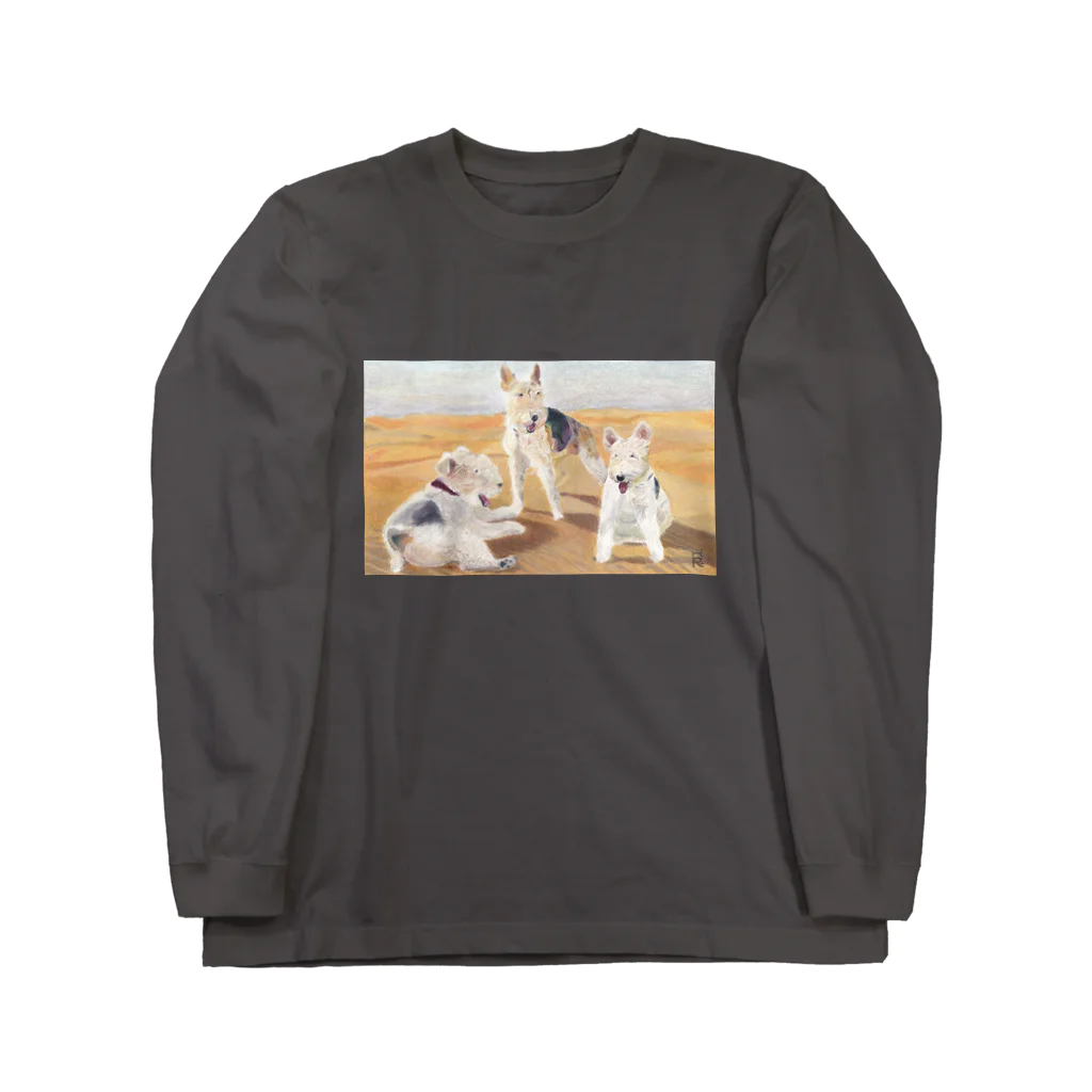 みるきち【ペットイラストアーティスト】の砂漠の番犬① Long Sleeve T-Shirt