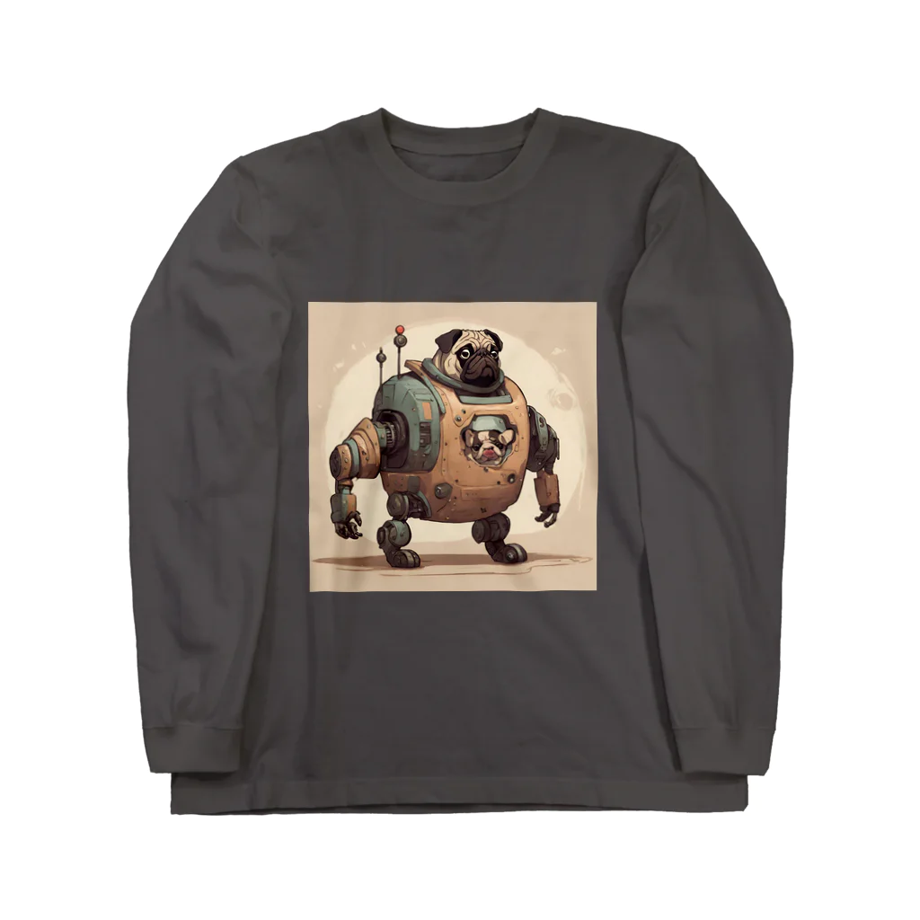 PUGおやじのロボパグ出動 Long Sleeve T-Shirt