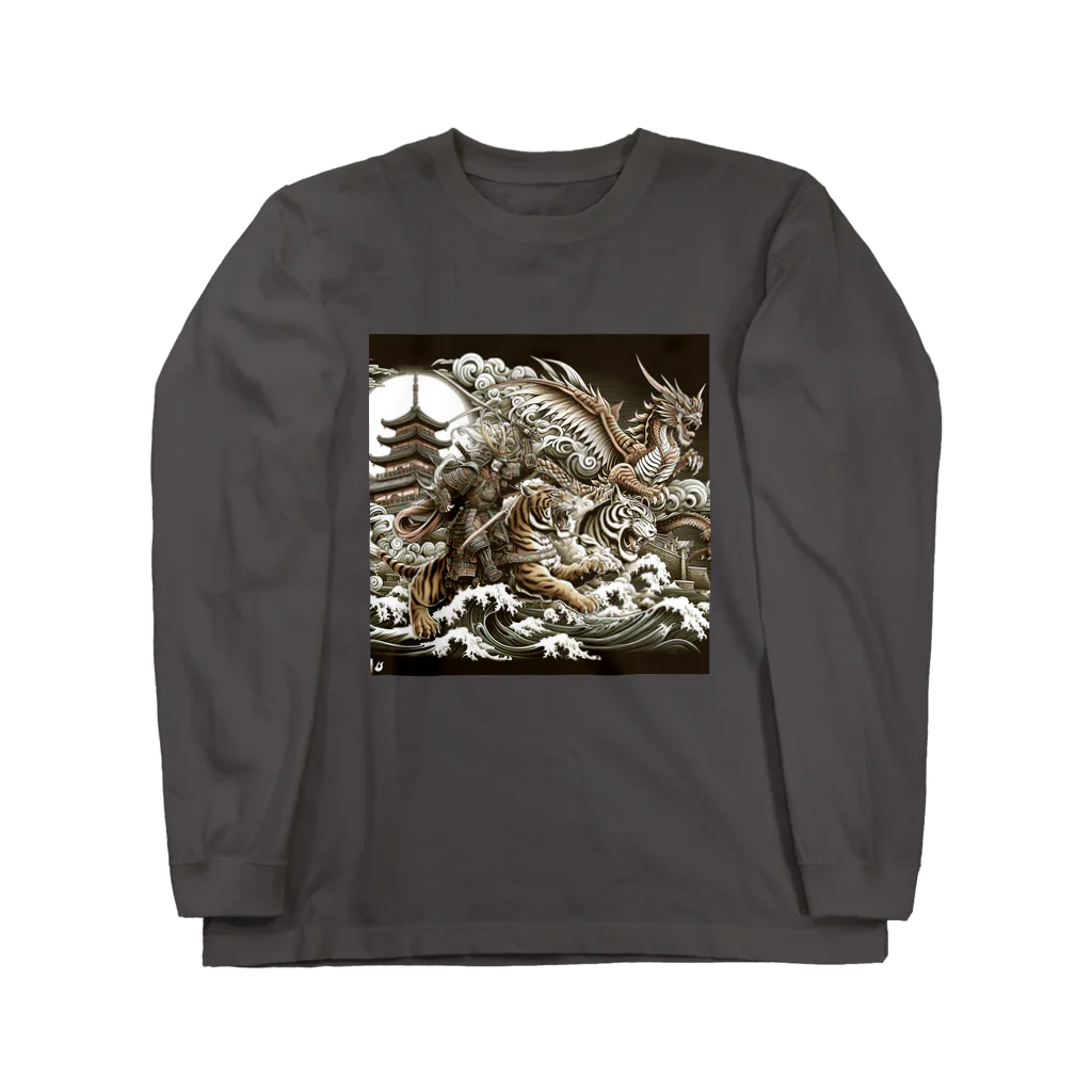 Moichi Designs Shop-2023の龍虎双舞 Long Sleeve T-Shirt