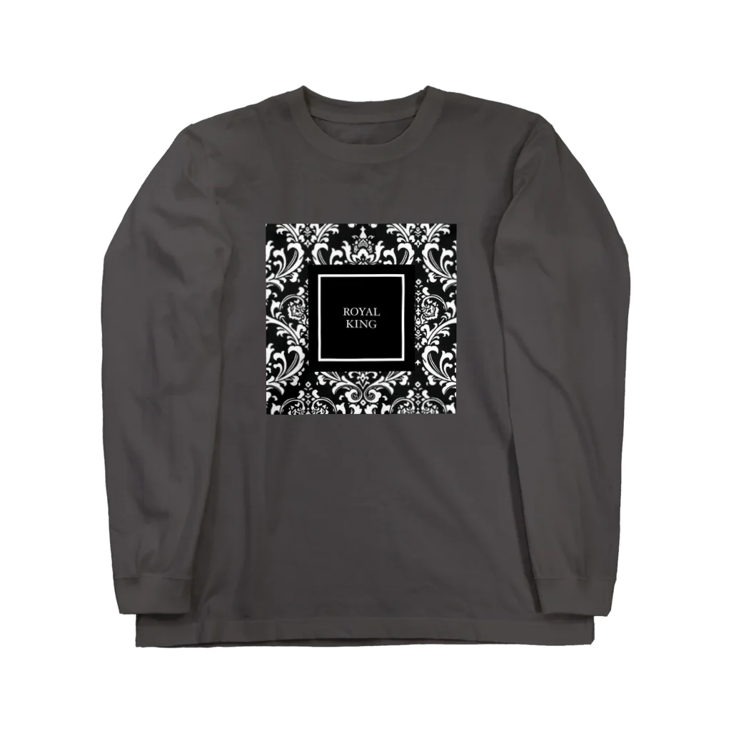 ROYAL PrincessのROYAL KINGダマスク柄BLACK Long Sleeve T-Shirt