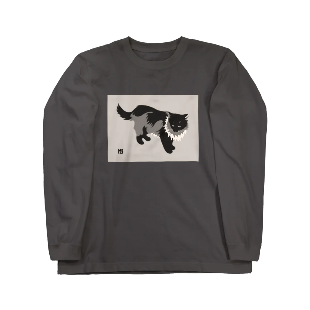 無真獣73号のたてがみのある猫の服 Long Sleeve T-Shirt