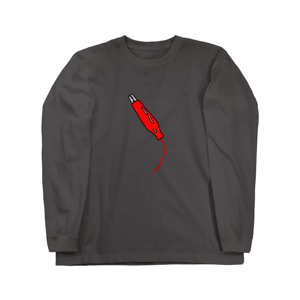 ピアンポン -phangpon-のワニ口クリップ赤 ロングスリーブTシャツ