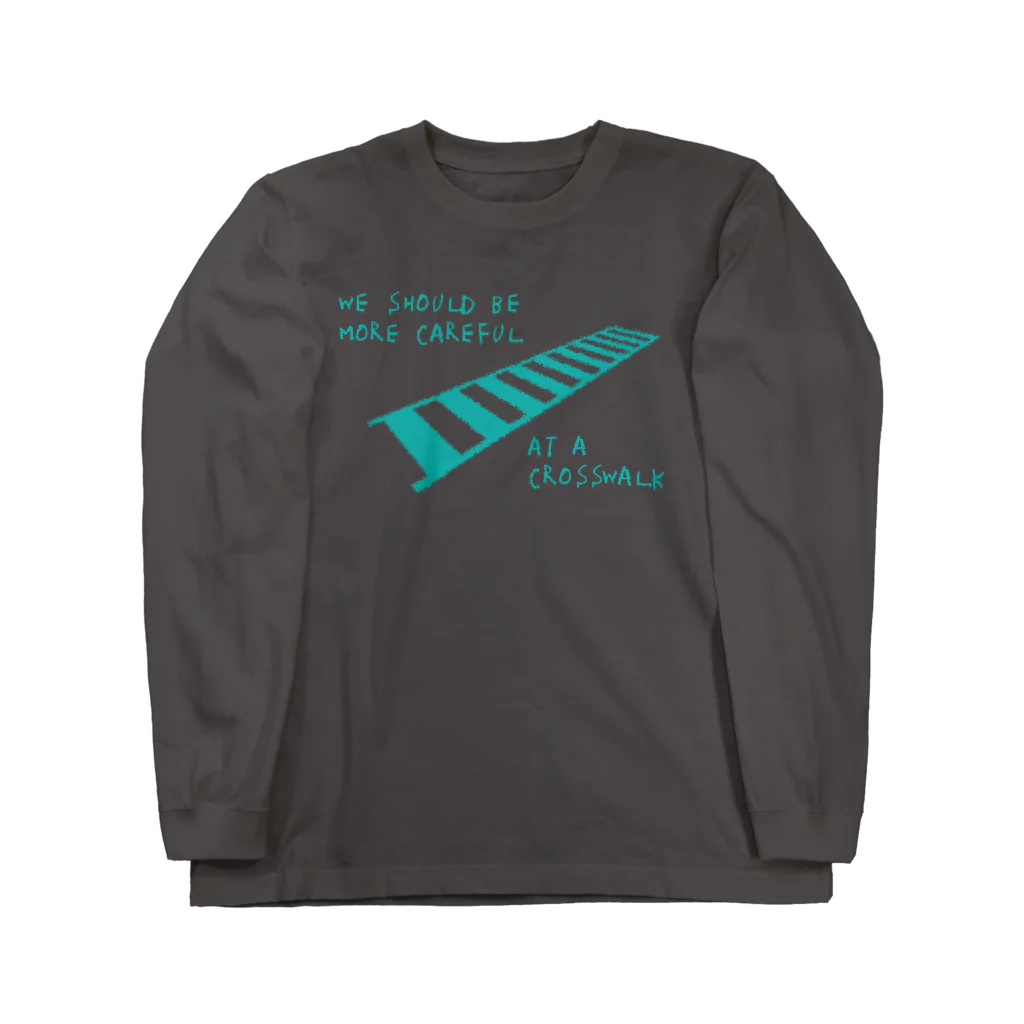 PiZakkuの横断歩道は気をつけよう　水色 Long Sleeve T-Shirt