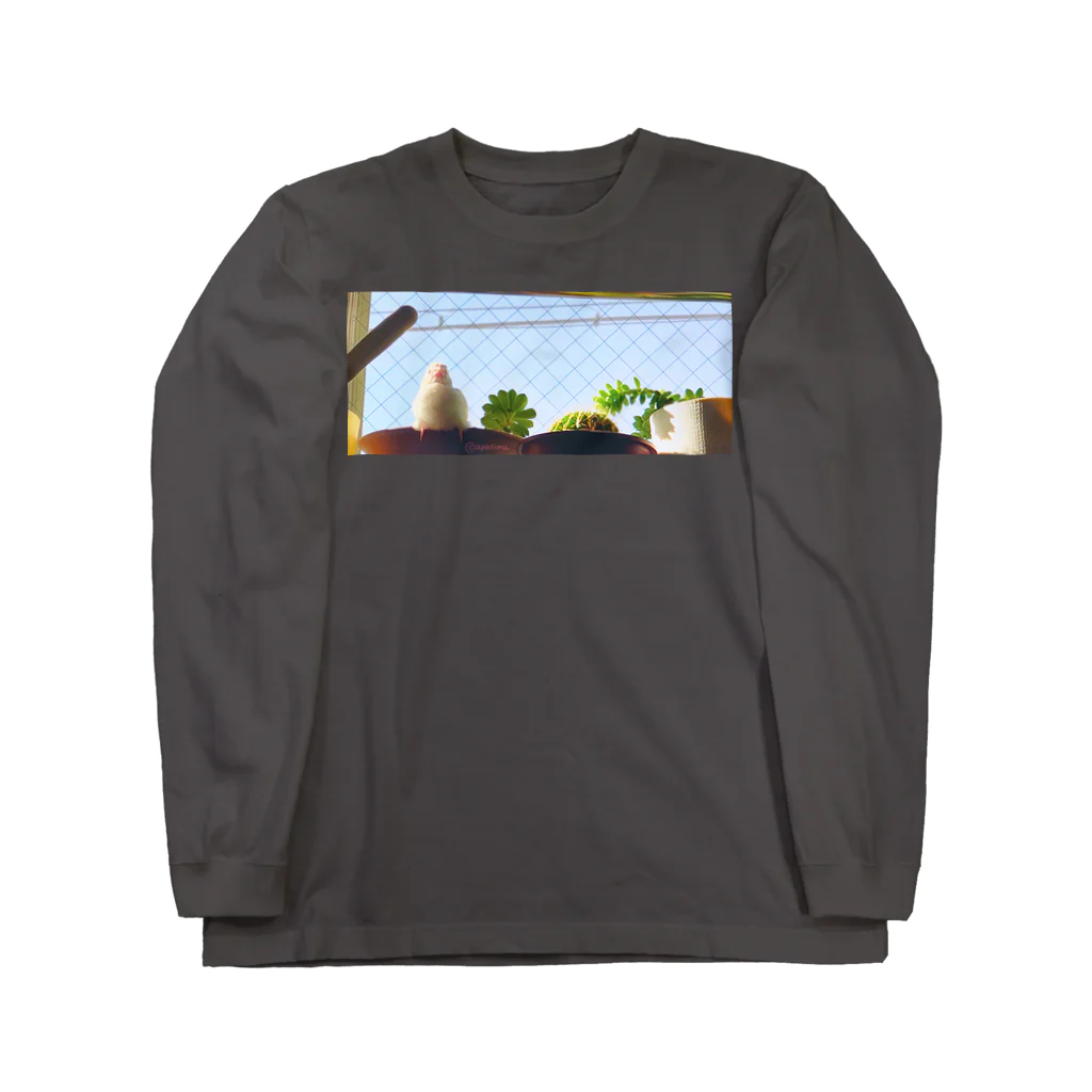 松砂丸商店の白文鳥のチマフミ Long Sleeve T-Shirt