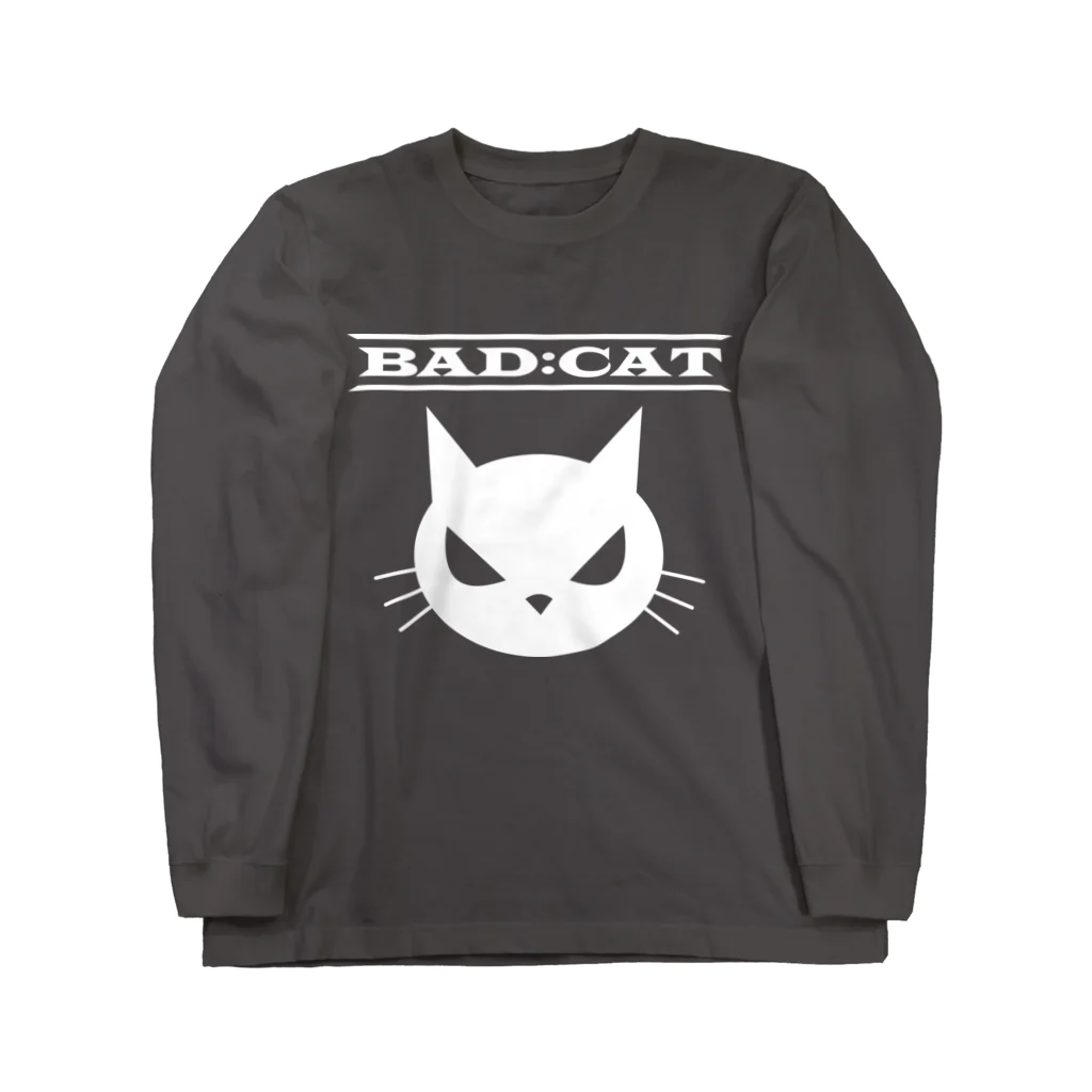 ゴロニャーのダサT屋さんの反抗期の猫シリーズ BAD CAT ロングスリーブTシャツ