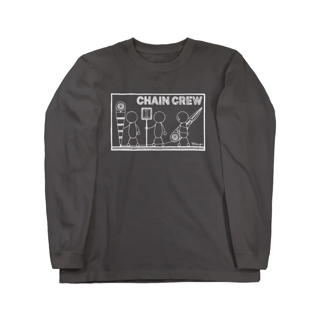 PB.DesignsのPBスティック君 CHAIN CREW Long Sleeve T-Shirt