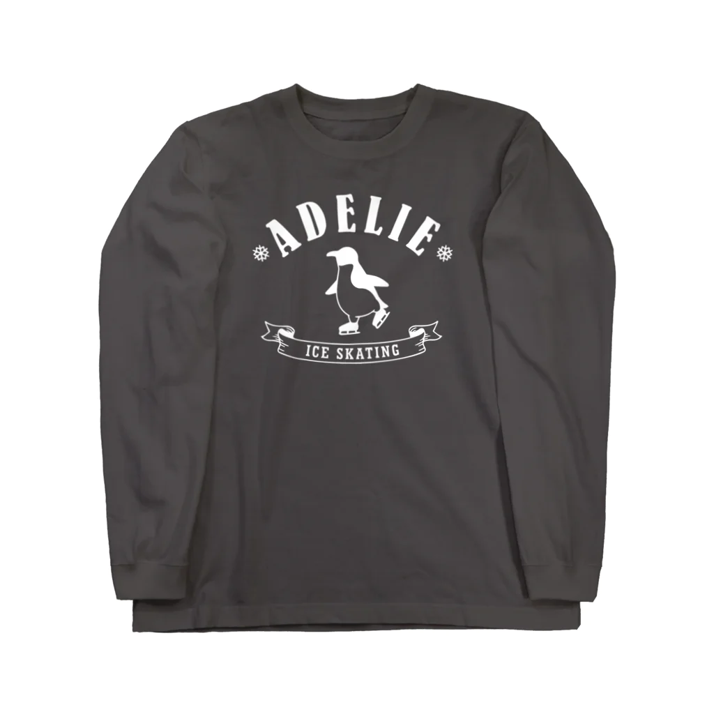 rd-T（フィギュアスケートデザイングッズ）のADELIE SKATE_wh ロングスリーブTシャツ