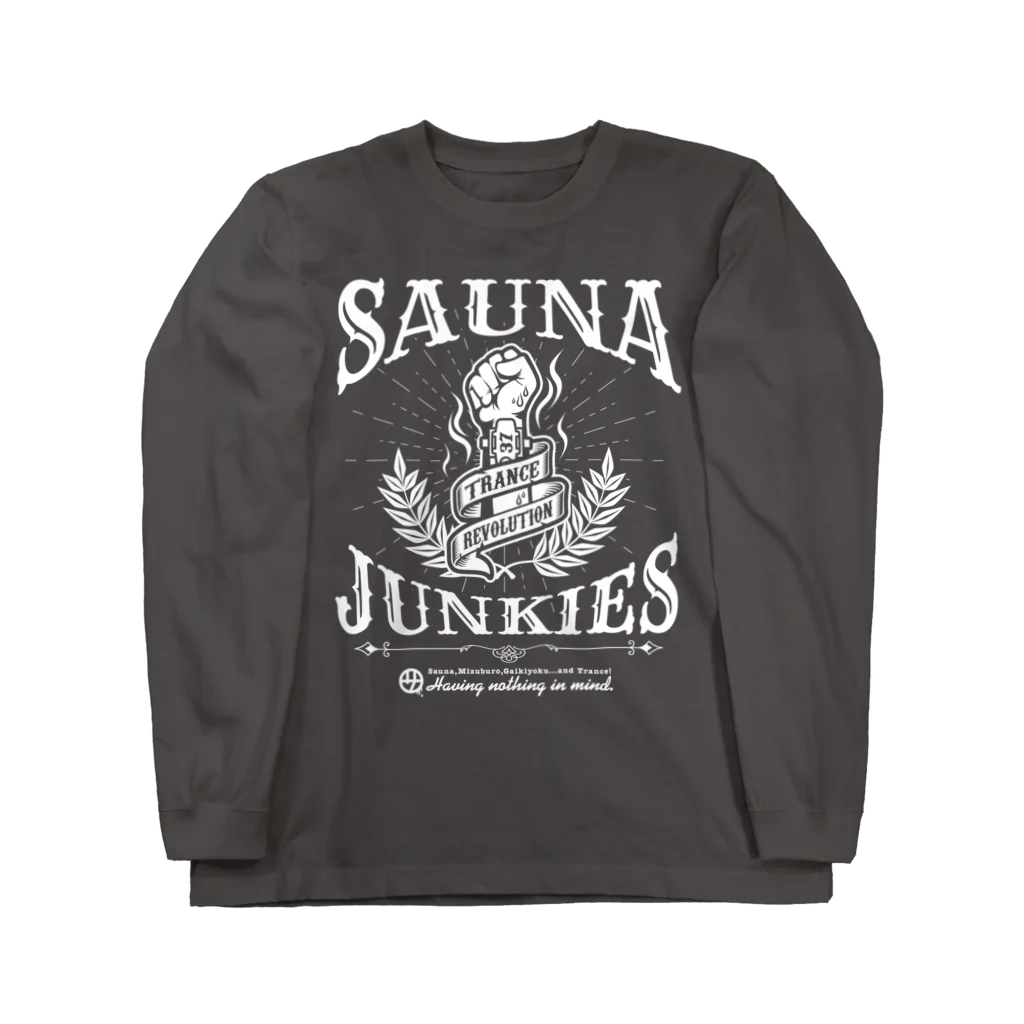 SAUNA JUNKIES | サウナジャンキーズのTRANCE REVOLUTION（白プリント） Long Sleeve T-Shirt
