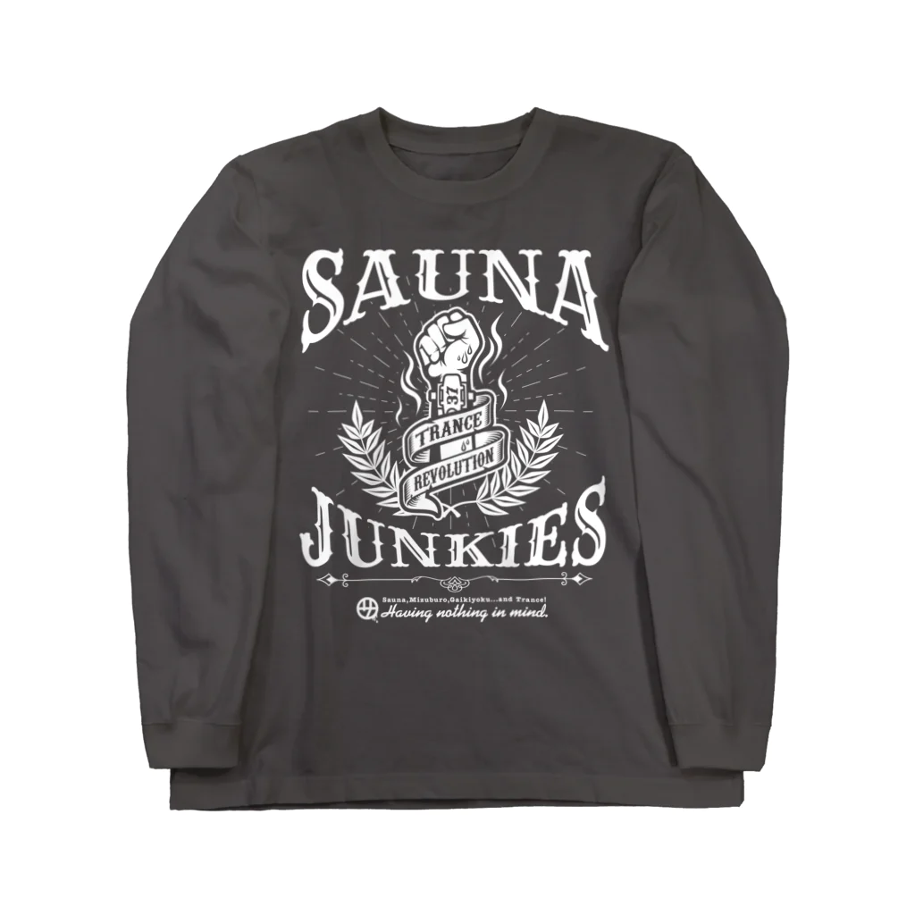 SAUNA JUNKIES | サウナジャンキーズのTRANCE REVOLUTION（白プリント） ロングスリーブTシャツ