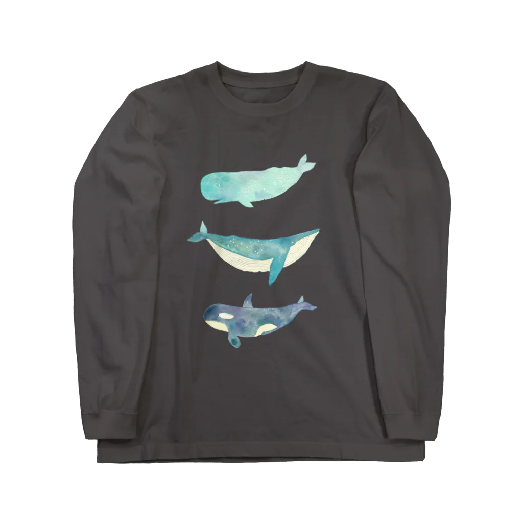 NONKI NIKKIの水彩クジラーズ Long Sleeve T-Shirt