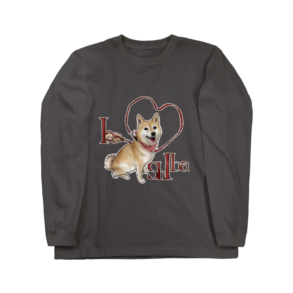 madein8☞shopのI love shiba Long Sleeve T-Shirt