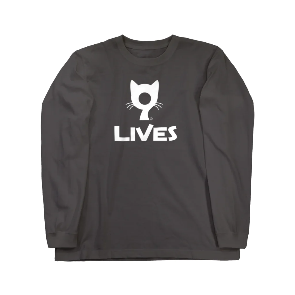 9LIVES 猫たちの王国の9LIVES logo white Long Sleeve T-Shirt