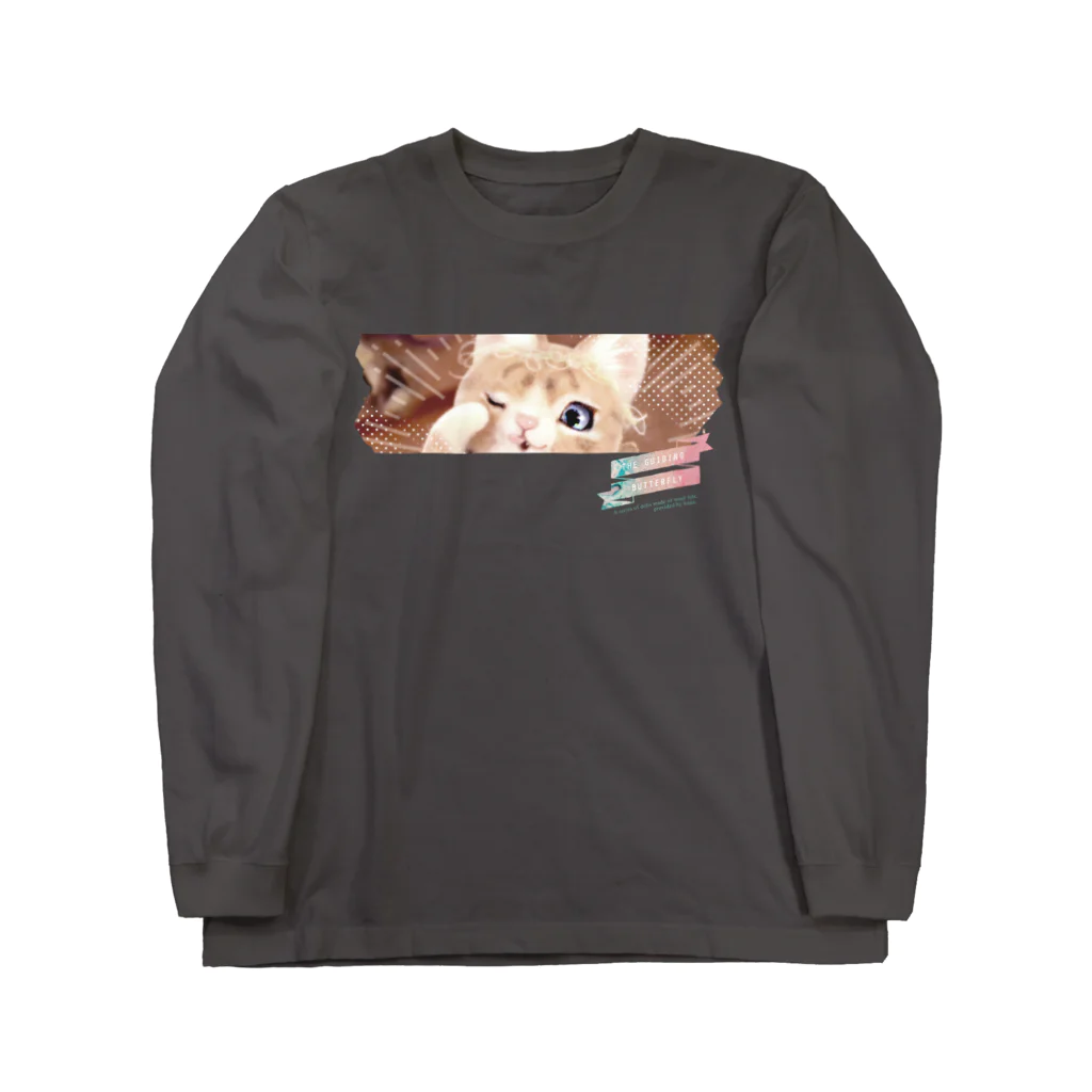 羊毛けだまkanaのいざないの蝶々シリーズ02_02 Long Sleeve T-Shirt