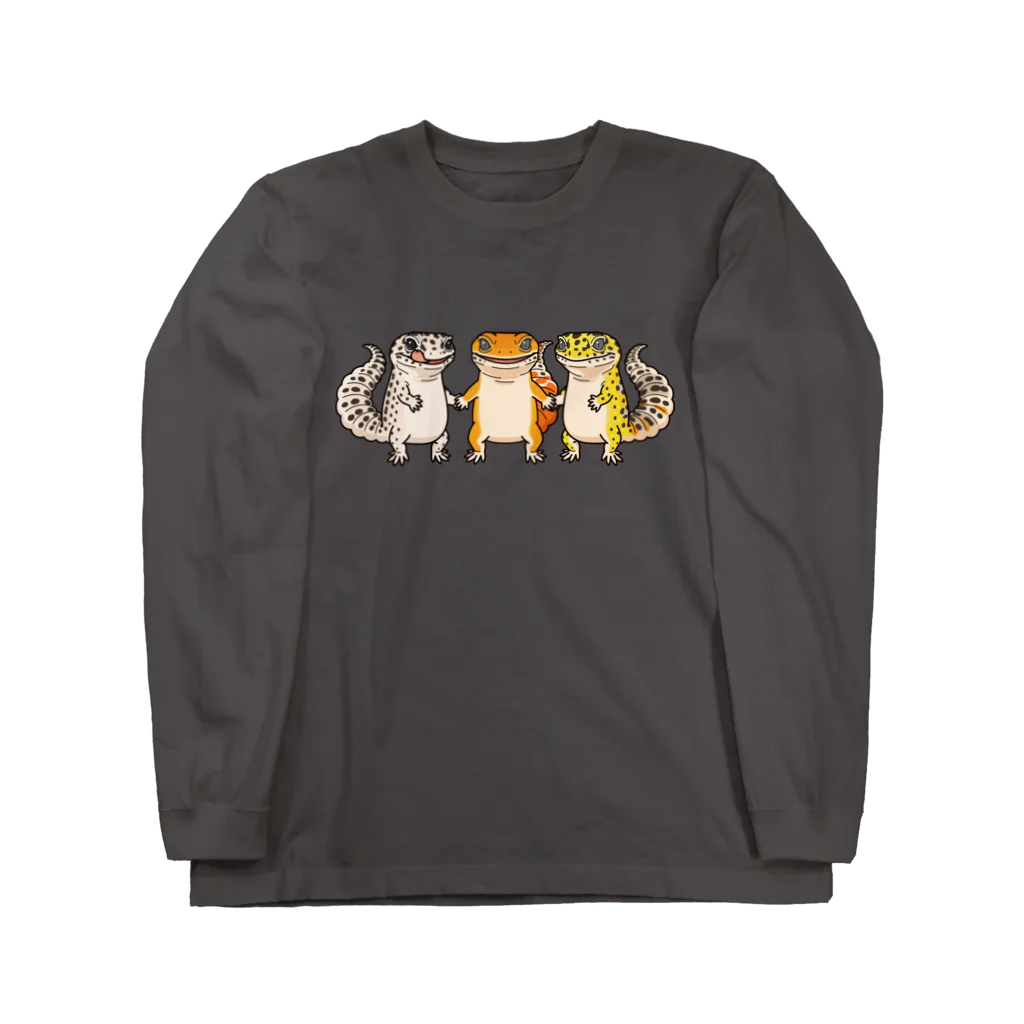 むちむちしっぽの手繋ぎヒョウモントカゲモドキ Long Sleeve T-Shirt