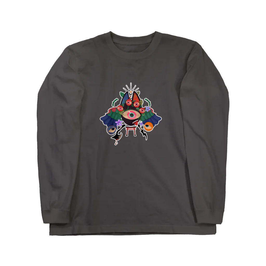 ペストのかるすかるらｻﾝ概念　狐面 Long Sleeve T-Shirt