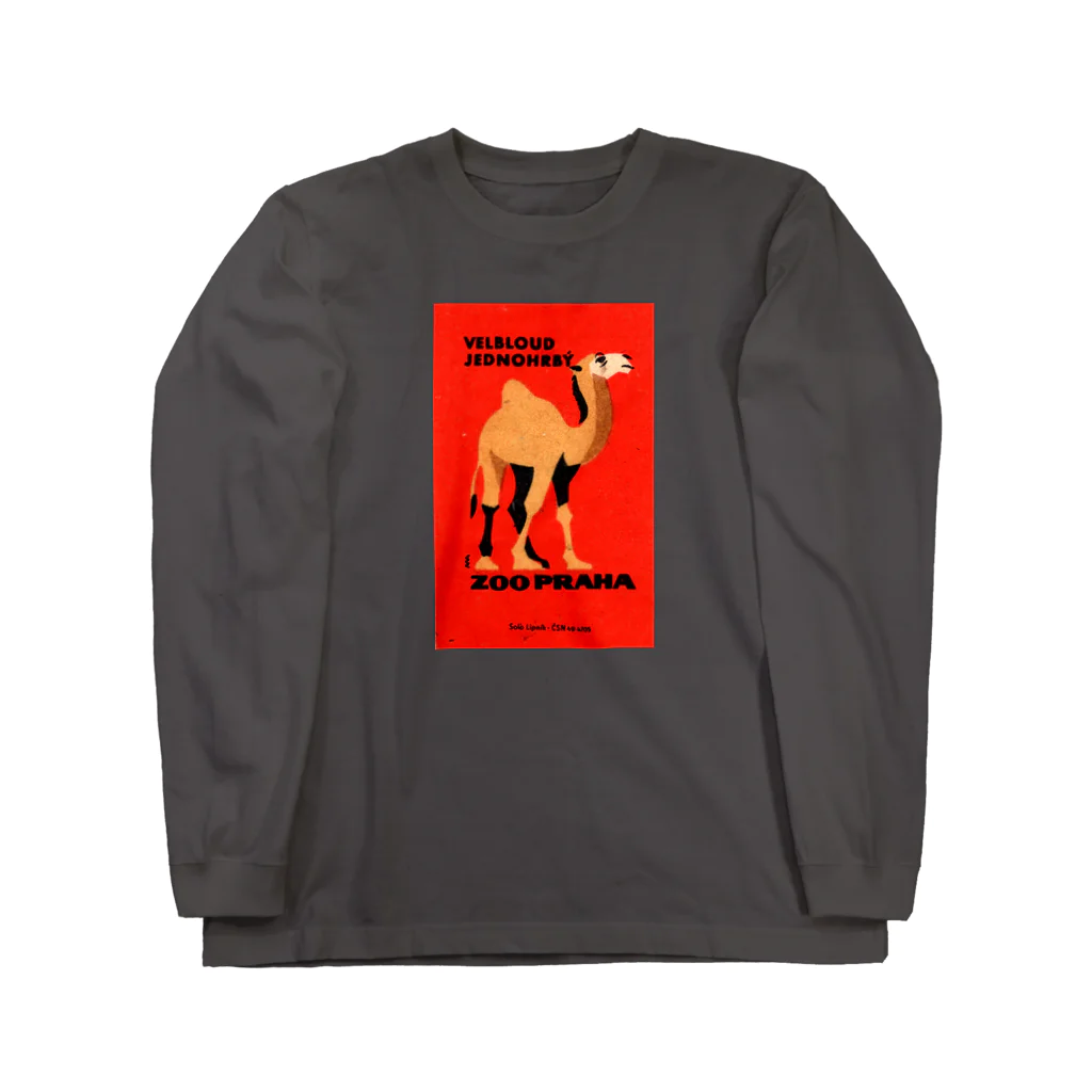 YS VINTAGE WORKSのチェコ　プラハ動物園　ラクダ Long Sleeve T-Shirt