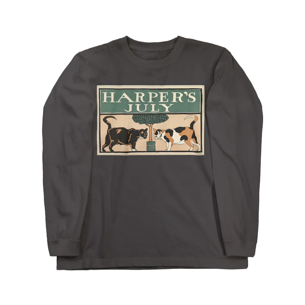 YS VINTAGE WORKSのNY Harper's 1898 ネコ2匹 ロングスリーブTシャツ