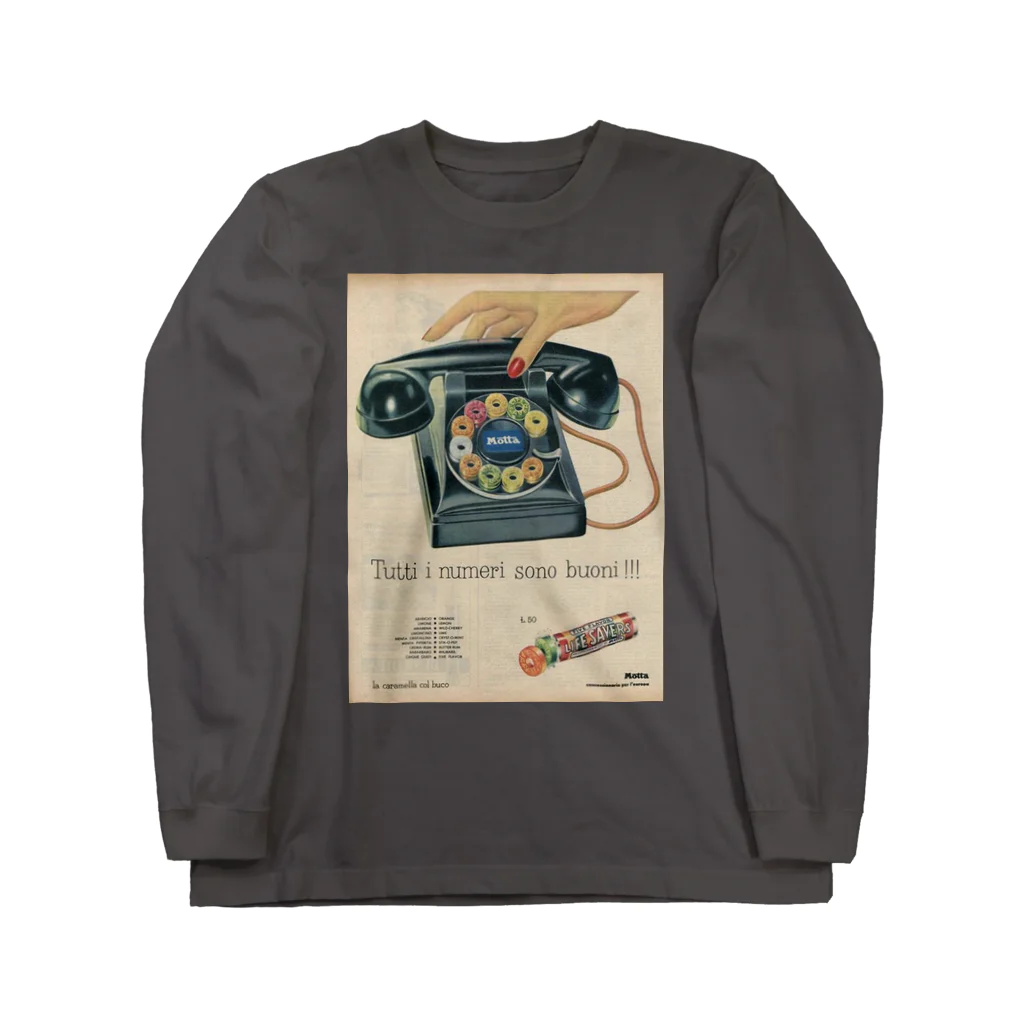 YS VINTAGE WORKSのイタリア　電話ドロップ飴 ロングスリーブTシャツ